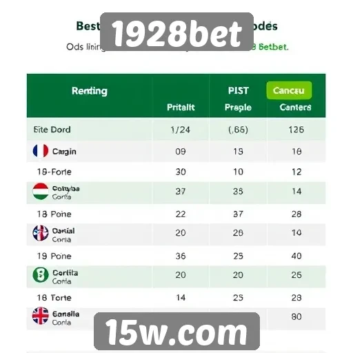 Comparativo de odds entre 1928bet e concorrentes